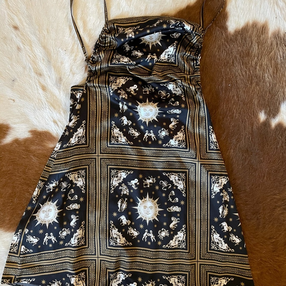 astrological silky slip dress